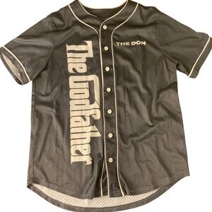 The Godfather Movie Baseball Jersey Black Mesh The Don Vito Corleone Mens M